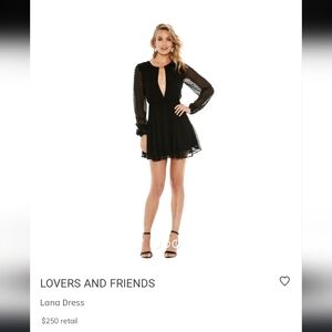 Lovers + friends "Lana dress". Black chiffon. Size Small